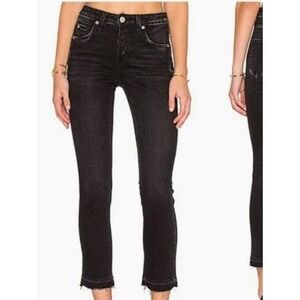 AMO Babe NWOT Rascal Jeans Black Frayed Raw Hem Size 26 Womens